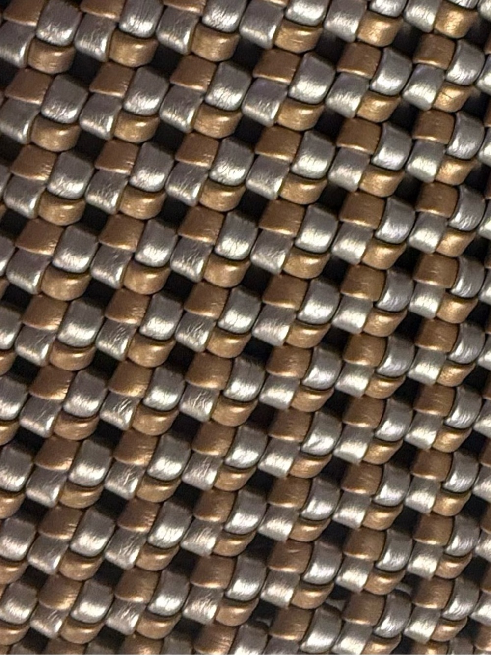 Anthropologie Metallic Silver and Gold Woven Clutch Wristlet - Picture 3 of 3